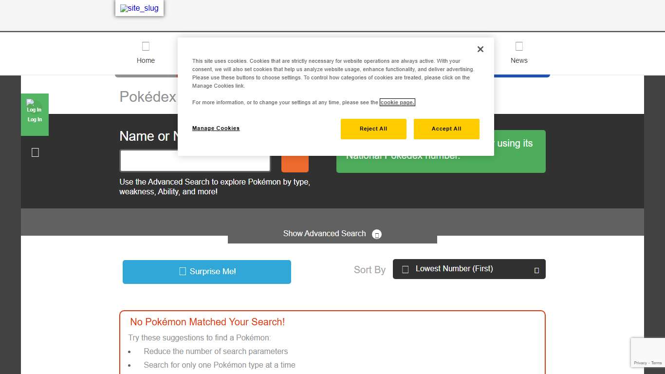 Pokédex Pokemon.com