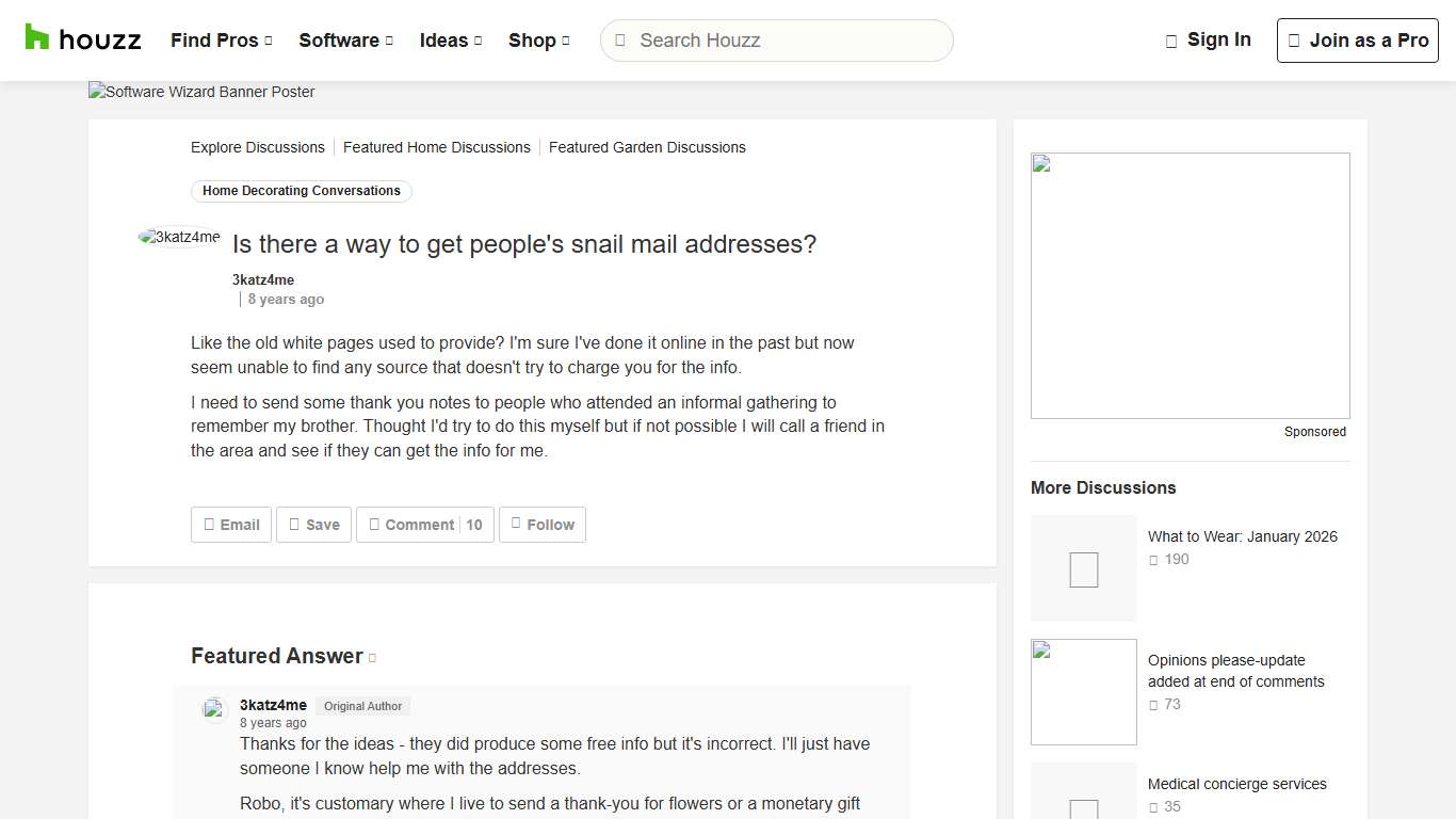 Is there a way to get people's snail mail addresses?
